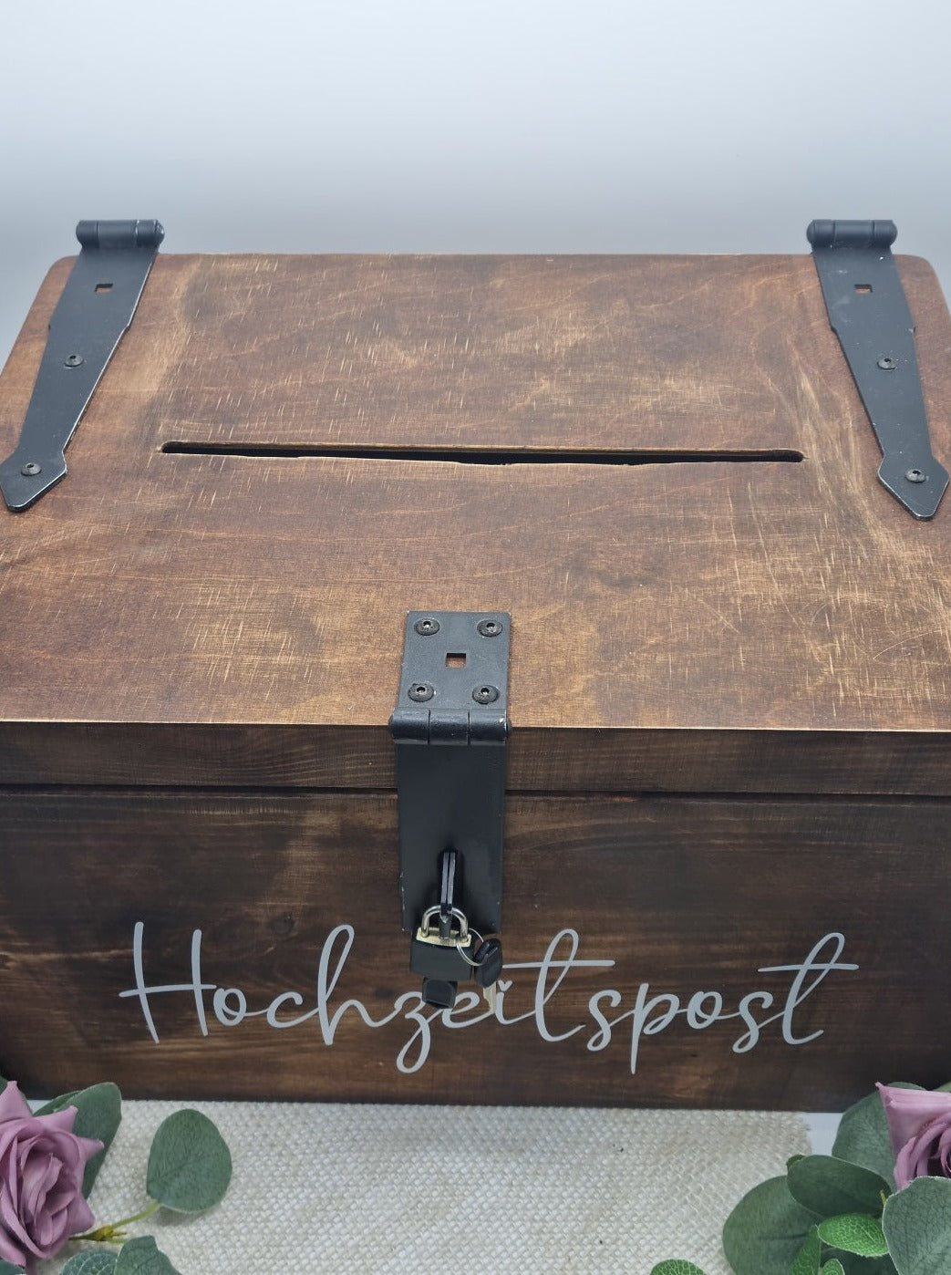 Holzkiste Hochzeitspost