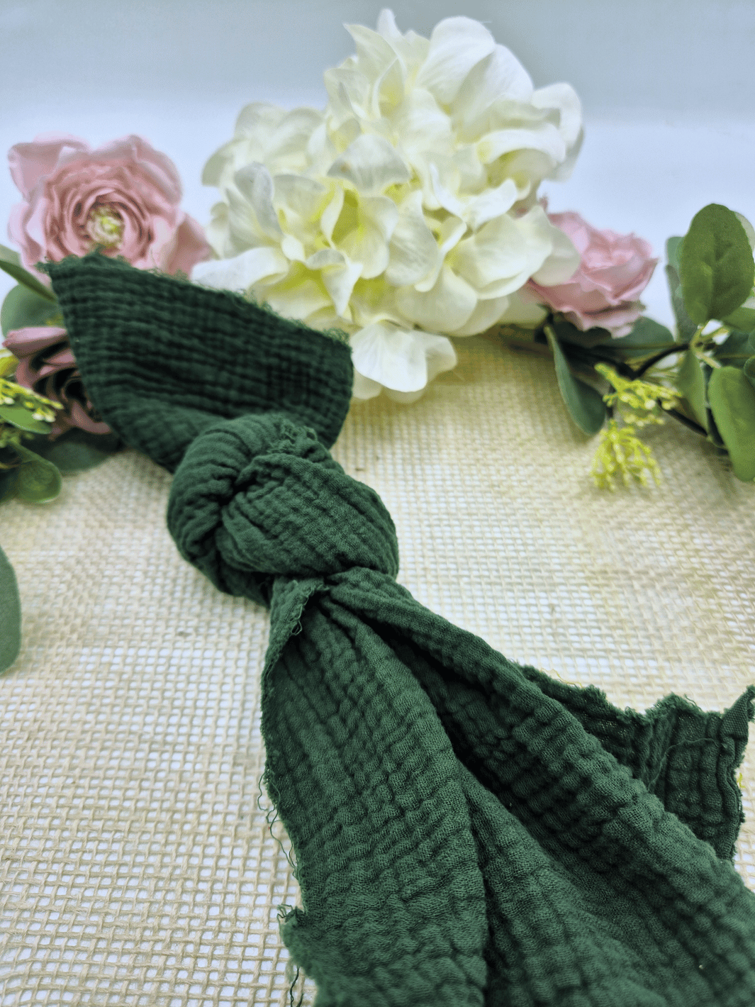 Musselin-Servietten | waldgrün