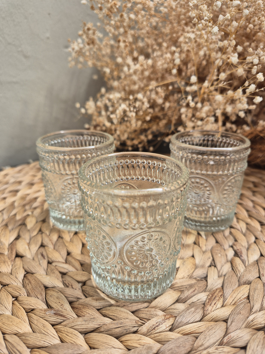 Teelichthalter Klaglas Vintage-Boho-Look Bohemian