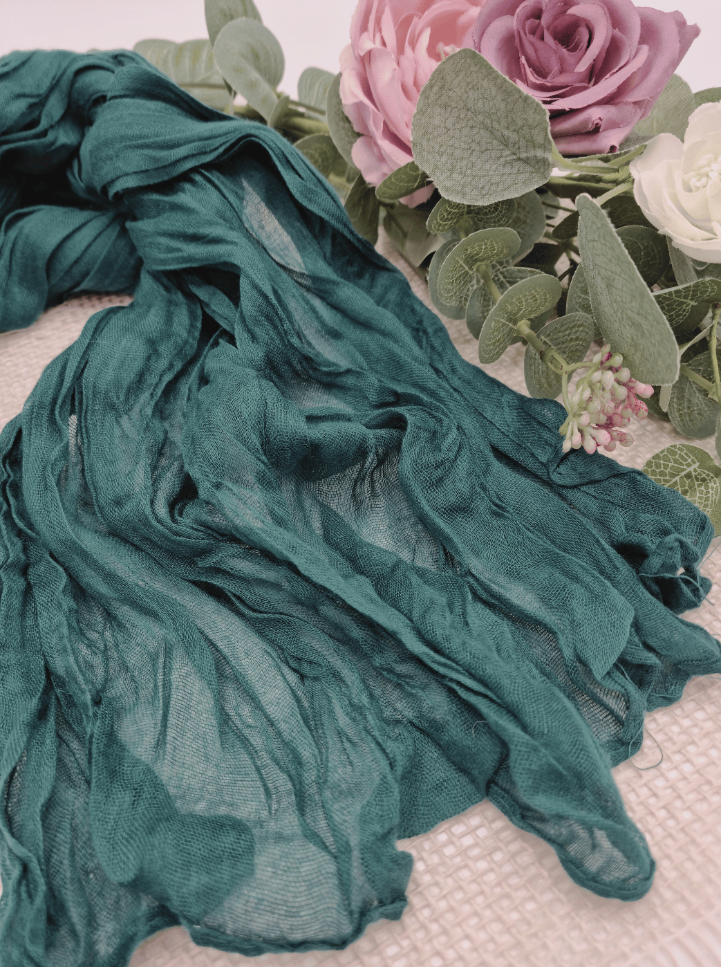 Tischläufer Käsetuch teal/blaugrün