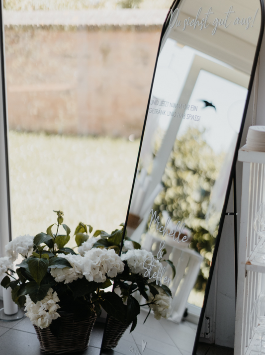 Standspiegel | Willkommensschild