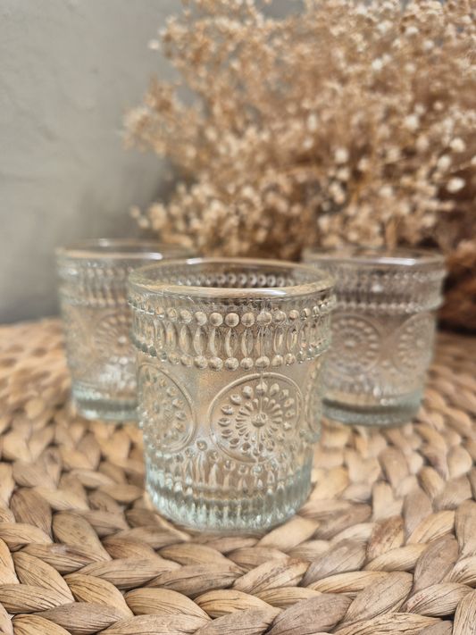 Teelichthalter Klaglas Vintage-Boho-Look Bohemian